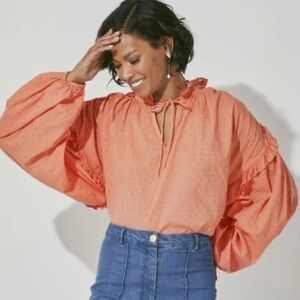 Cleobella Phoenix Blouse In Coral